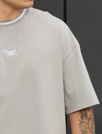 Tricou Staff gray logo oversize