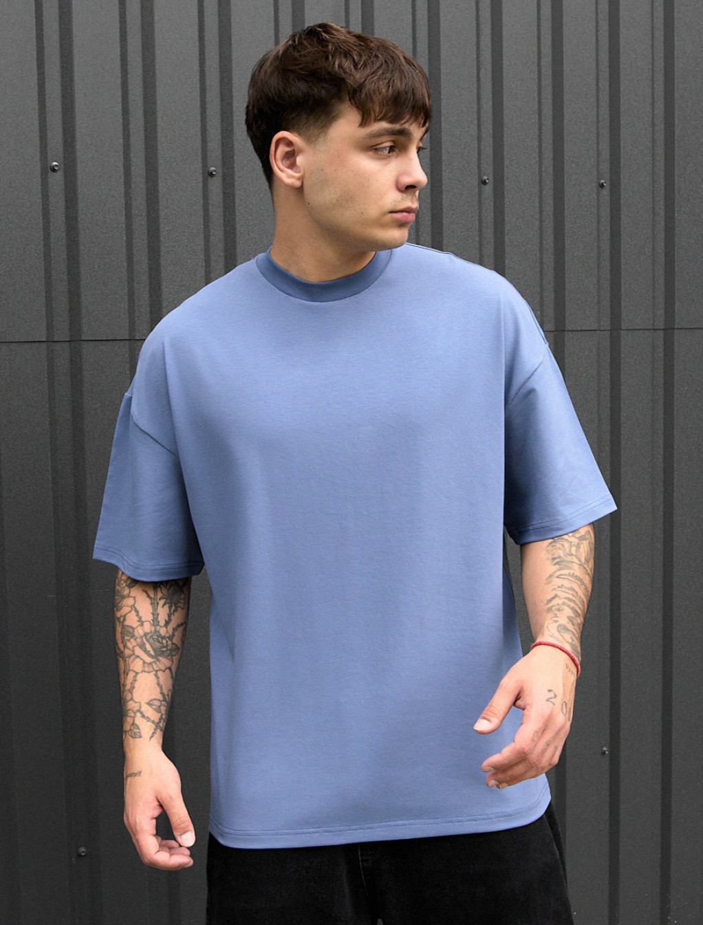 Tricou Staff blue oversize