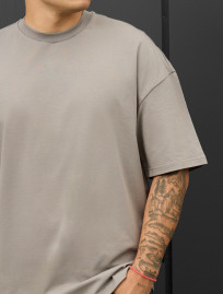 Tricou Staff gray oversize