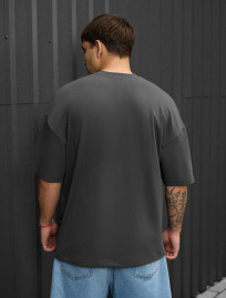 Tricou Staff dark gray oversize