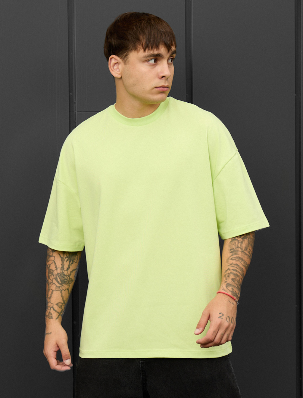 Tricou Staff light green oversize