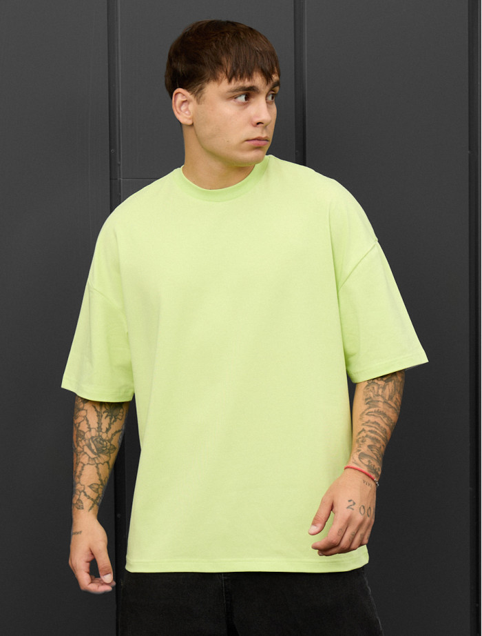 Tricou Staff light green oversize