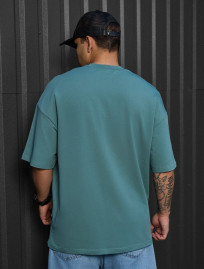 Tricou Staff dark turquoise oversize