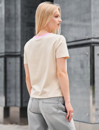 Tricou de damă Staff in milk & pink
