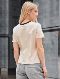 Tricou de damă Staff in milk & navy