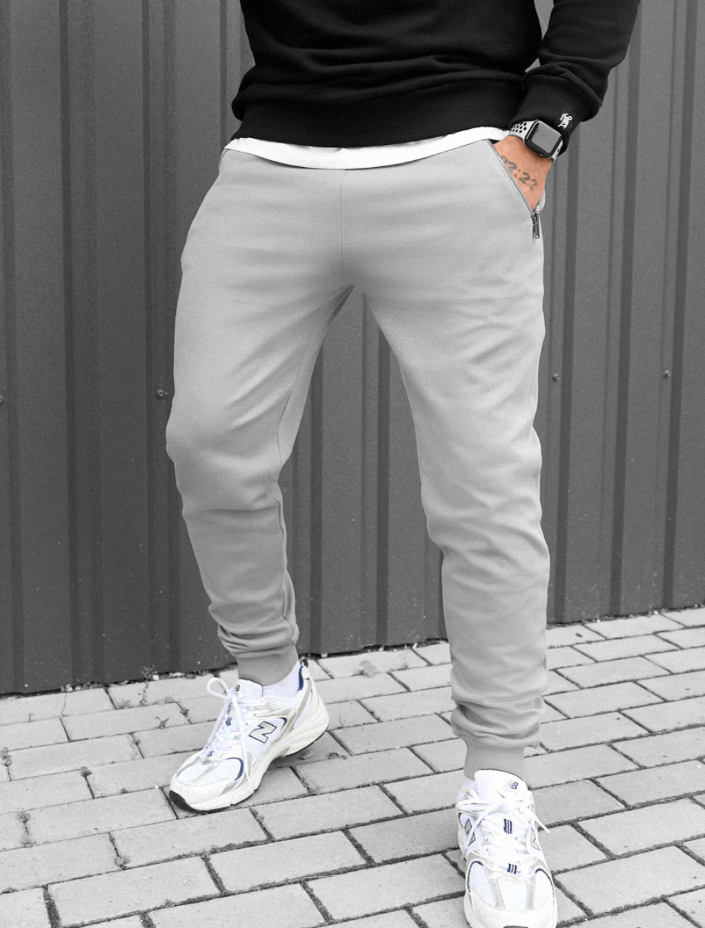 Pantaloni de trening Staff zem light gray