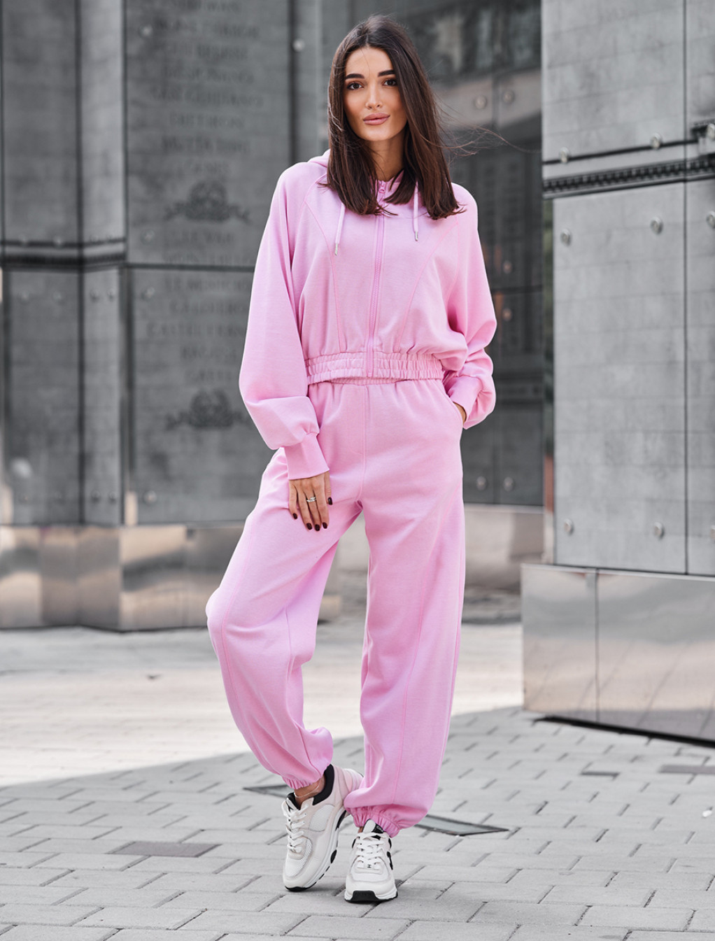 Costum de trening de damă Staff so pink oversize