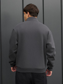 Bluză Staff chi dark gray logo oversize fleece