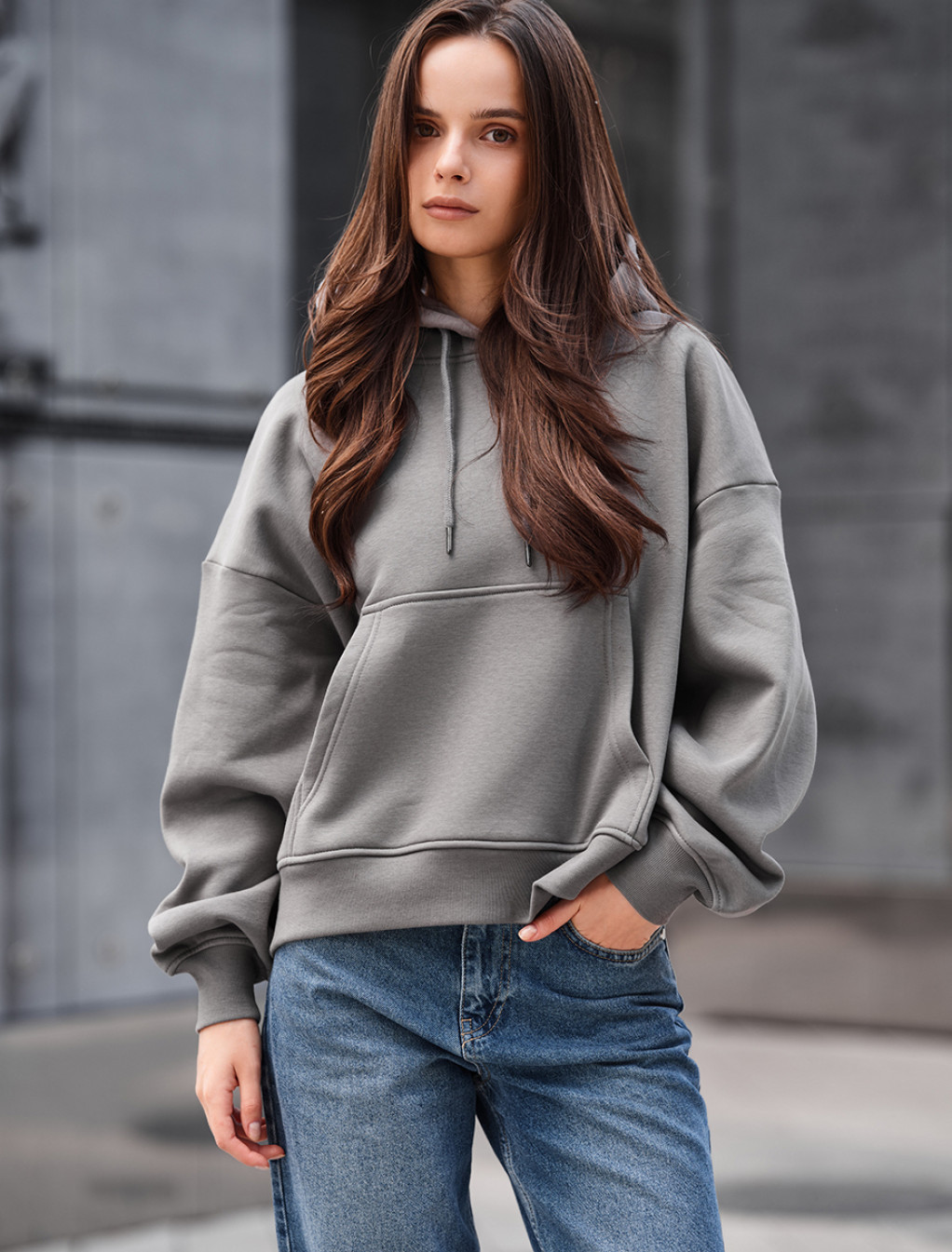 Hanorac de damă Staff ti gray oversize fleece