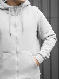 Hanorac Staff zip basic light gray fleece