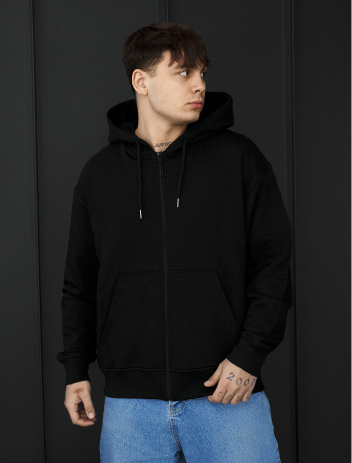 Hanorac Staff black zip oversize