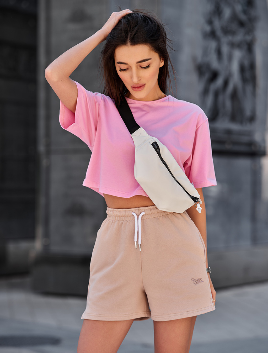 Geantă de centură Staff leather white