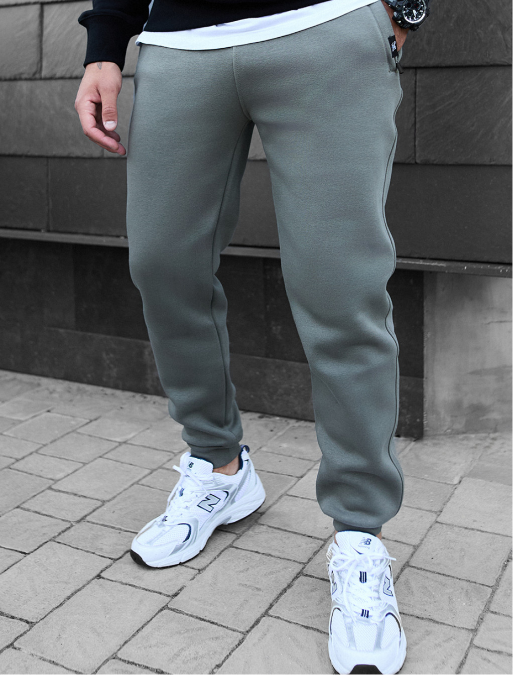 Pantaloni de trening Staff dax light olive fleece