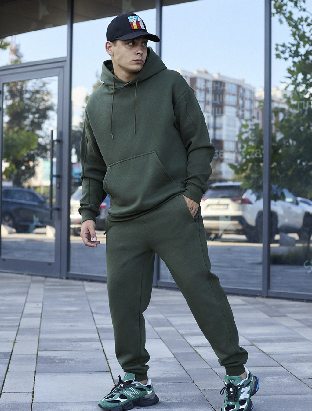 Costum de trening Staff jax khaki oversize fleece