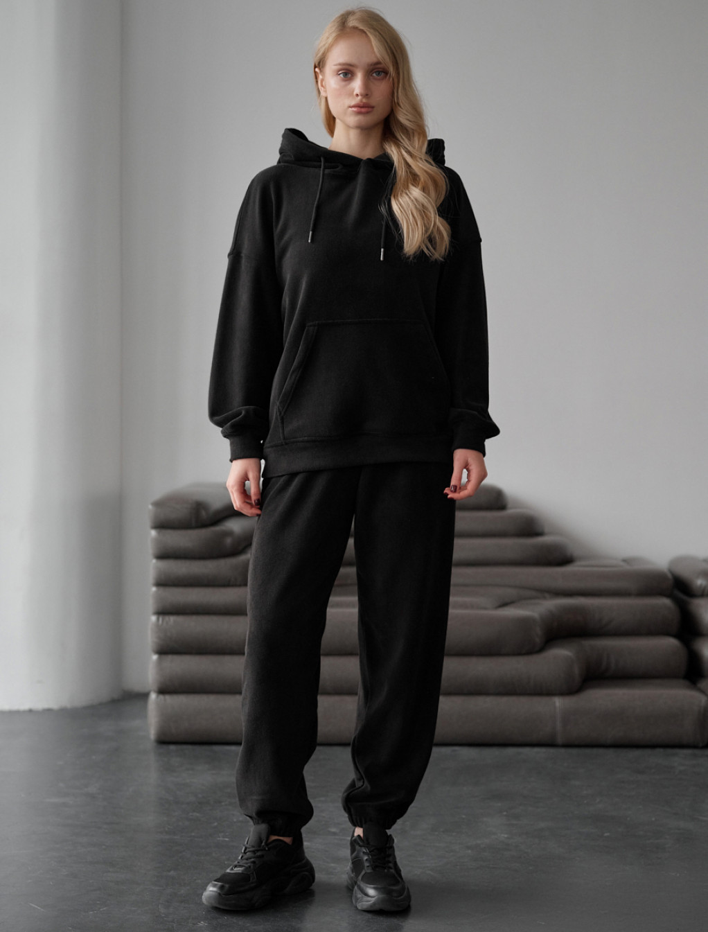 Trening de damă Staff nu black fleece oversize