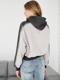 Hanorac de damă Staff twi light gray & gray oversize