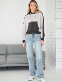 Hanorac de damă Staff twi light gray & gray oversize