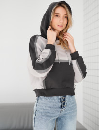 Hanorac de damă Staff twi light gray & gray oversize
