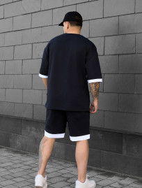 Set de vară tricou + pantaloni scurți Staff do navy oversize