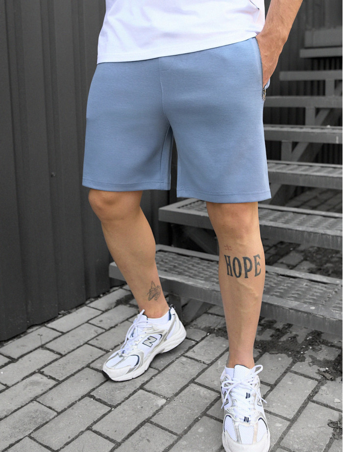 Pantaloni scurți tricotați Staff ley light blue