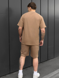 Set de vară tricou + pantaloni scurți Staff mb brown