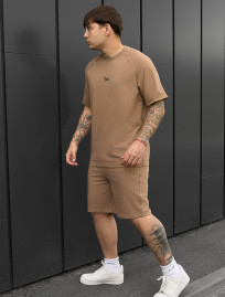 Set de vară tricou + pantaloni scurți Staff mb brown