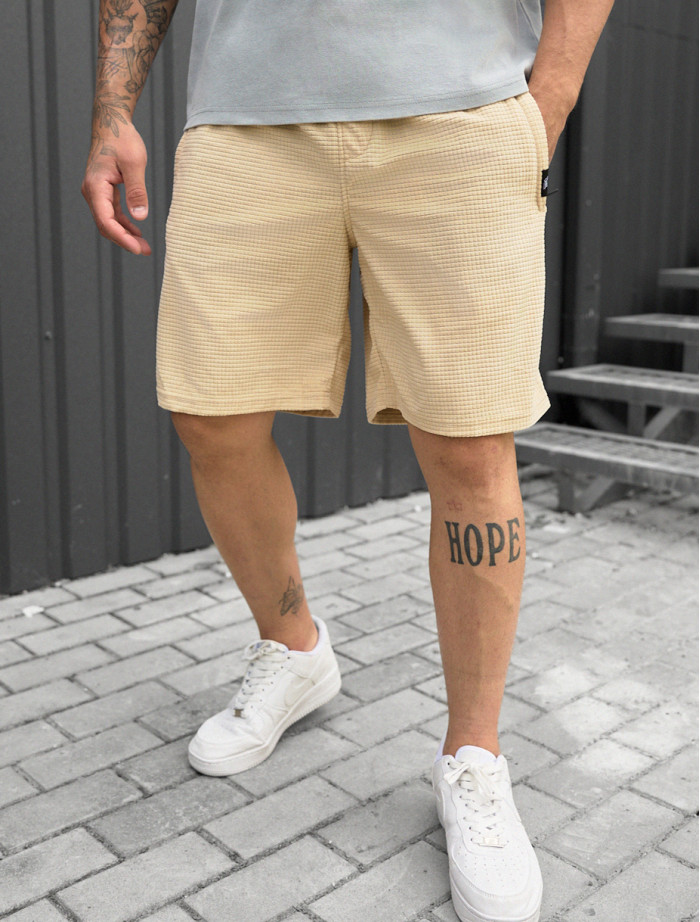 Pantaloni scurți tricotați Staff at beige