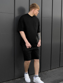 Set de vară tricou + pantaloni scurți Staff kas black oversize