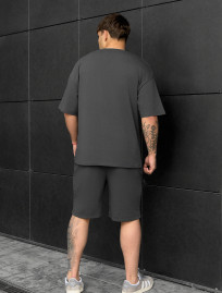 Set de vară tricou + pantaloni scurți Staff kas dark gray oversize