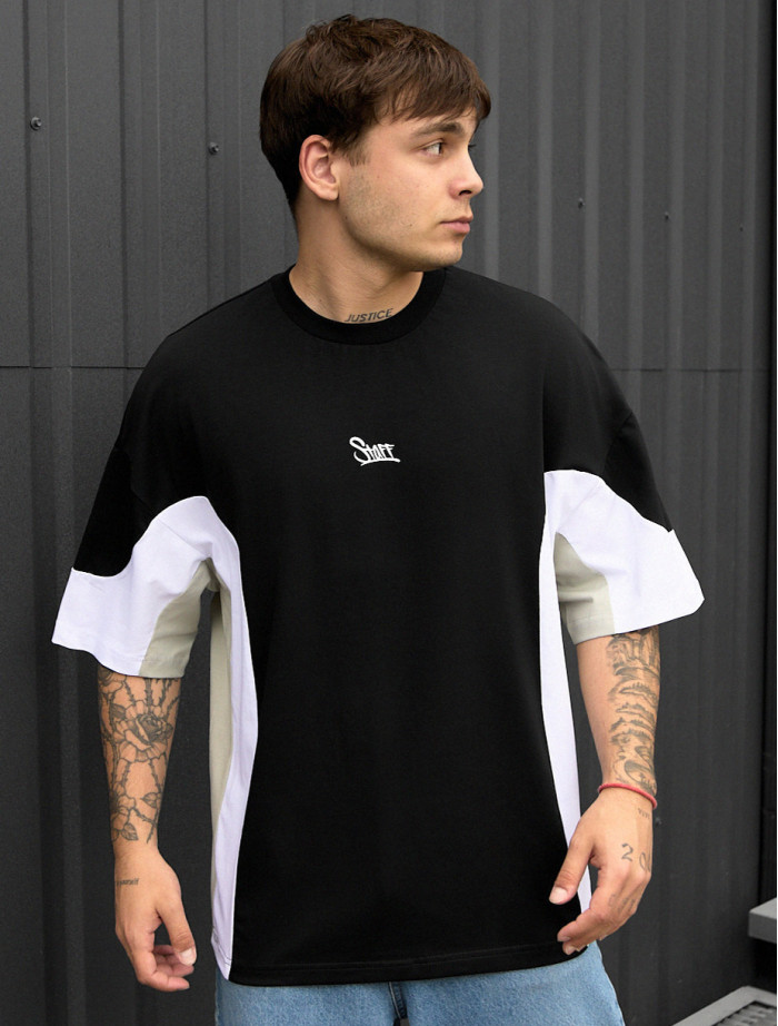 Tricou Staff color block oversize