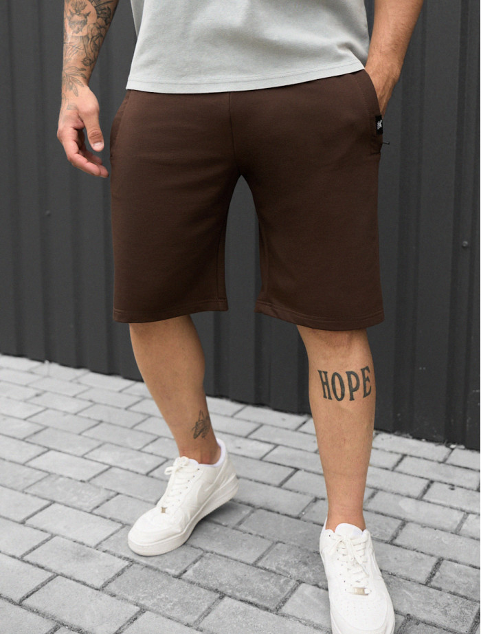 Pantaloni scurți tricotați Staff wh dark brown