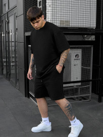 Set de vară tricou + pantaloni scurți Staff vic black oversize