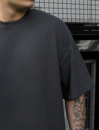 Set de vară tricou + pantaloni scurți Staff vic dark gray oversize