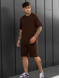 Set de vară tricou + pantaloni scurți Staff mb dark brown