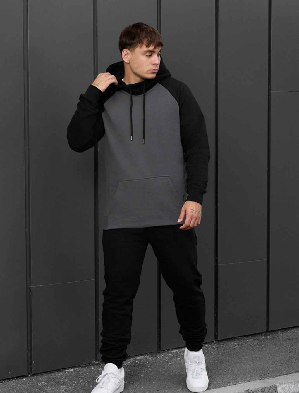 Costum de trening Staff ro black & dark gary