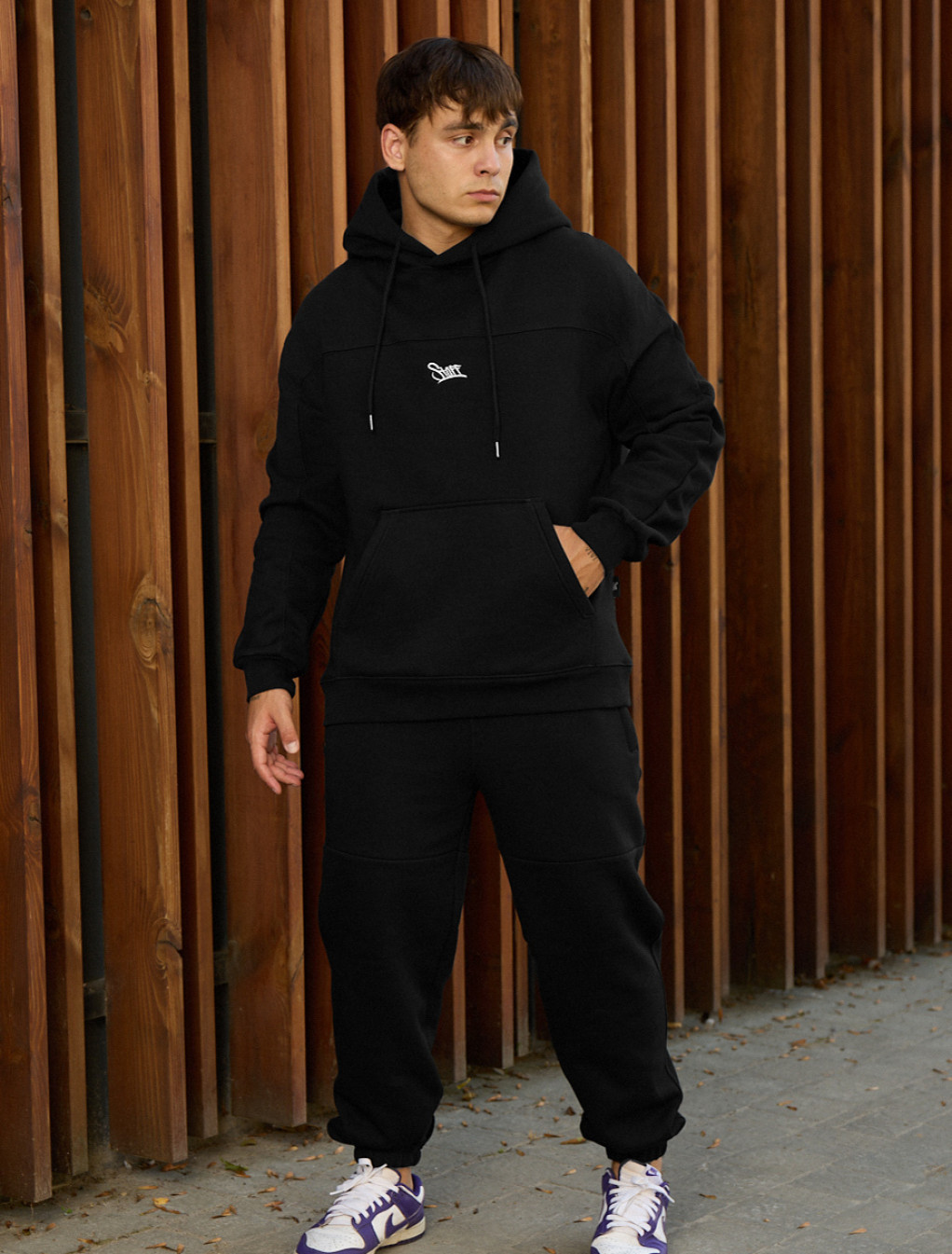 Costum de trening Staff say black logo fleece