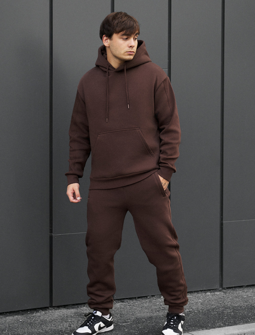 Costum de trening Staff cr brown oversize fleece