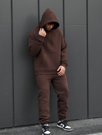 Costum de trening Staff cr brown oversize fleece