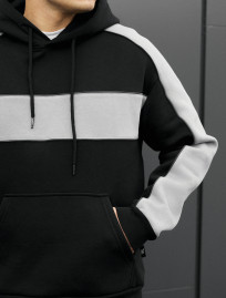 Costum de trening Staff rik black & gray oversize fleece