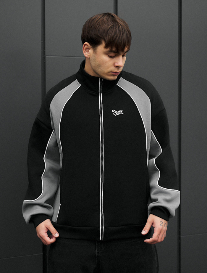 Bluză Staff mi gray & black reflective oversize fleece