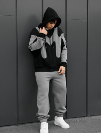 Costum de trening Staff far black & gray oversize fleece