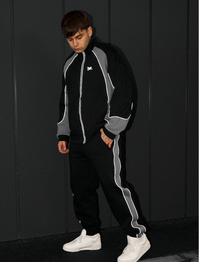 Costum de trening Staff mik logo reflective oversize fleece