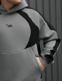 Hanorac Staff gray & black logo oversize fleece