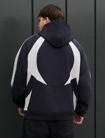 Hanorac Staff navy & light gray logo oversize fleece