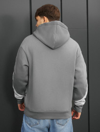 Hanorac Staff fa gray & light gray zip oversize fleece