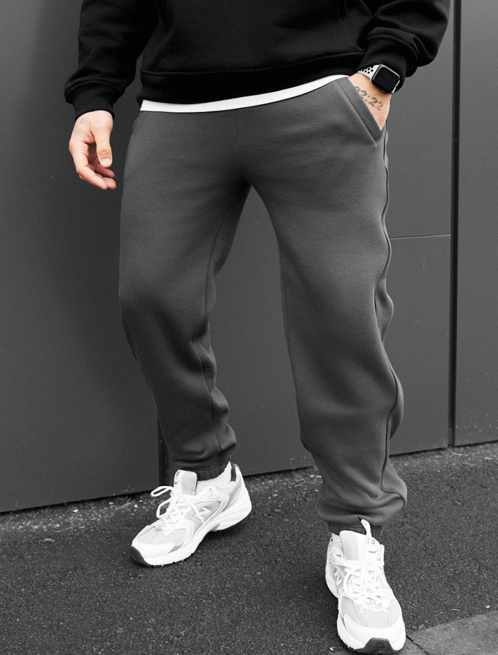 Pantaloni de trening Staff al dark gray reflective fleece