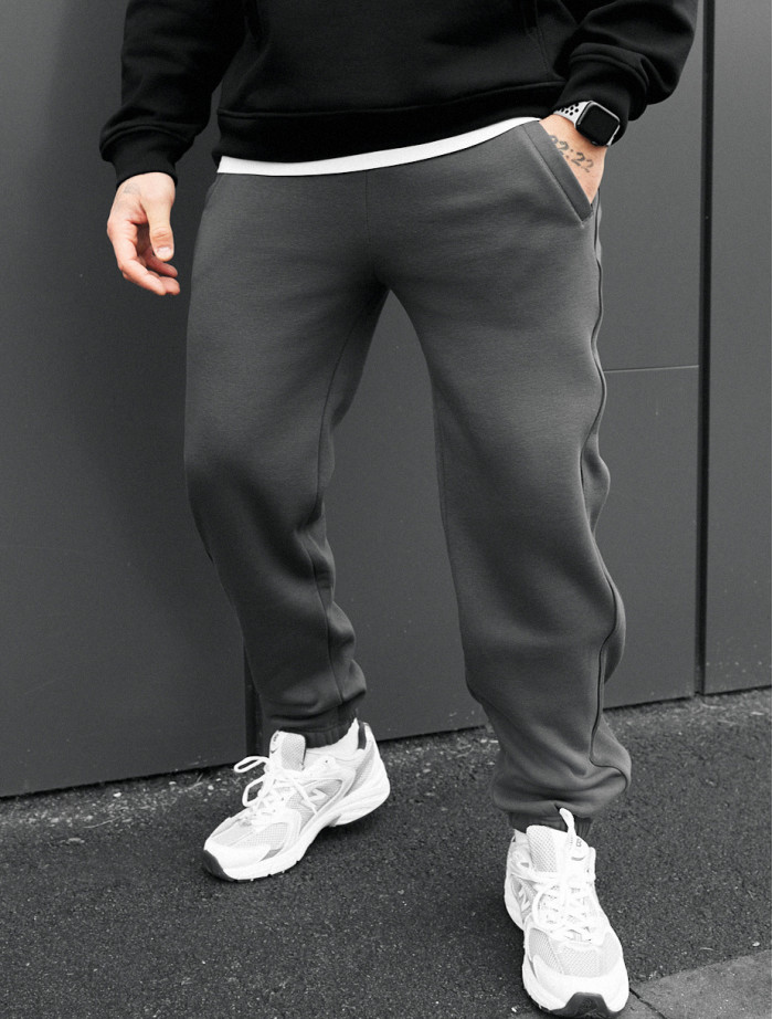 Pantaloni de trening Staff al dark gray reflective fleece