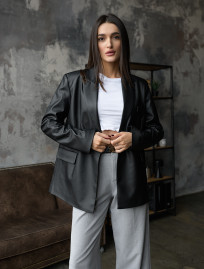 Sacou de damă Staff leather black