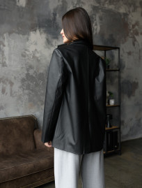Sacou de damă Staff leather black