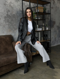 Sacou de damă Staff leather black